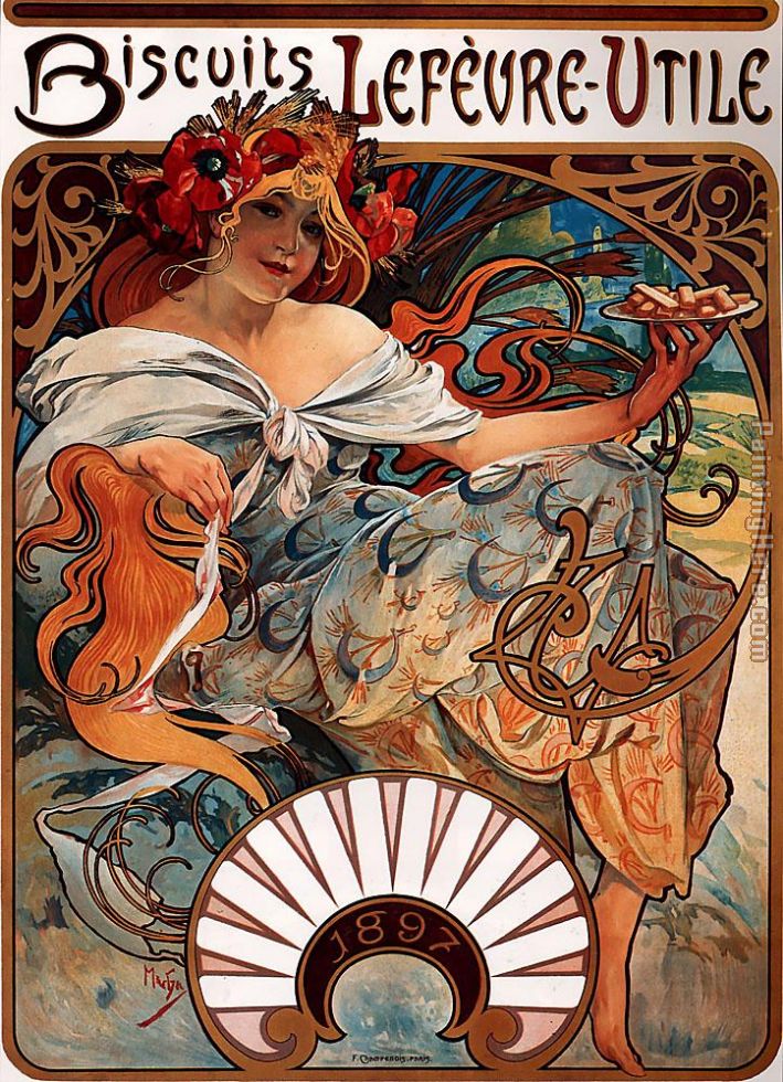 Alphonse Maria Mucha Biscuits Lefevre Utile